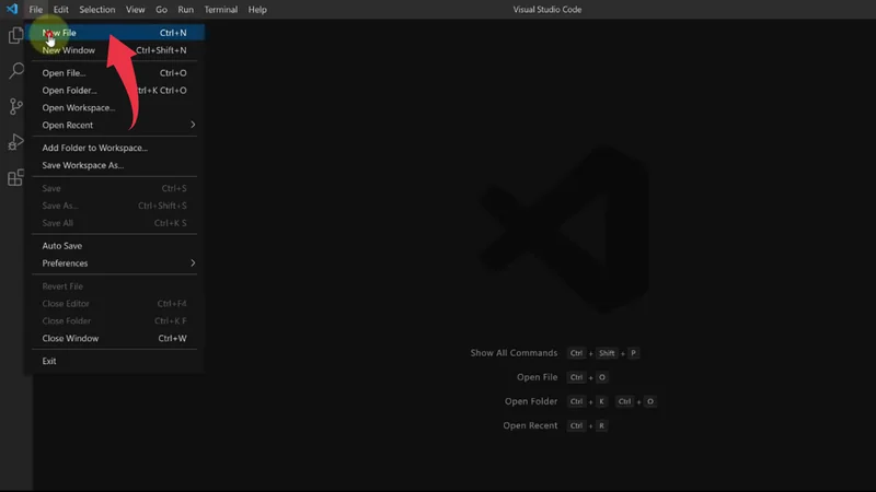 new file in vscode