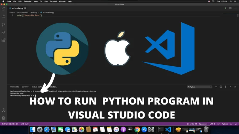 How To Run Python in Visual Studio Code on Mac OS