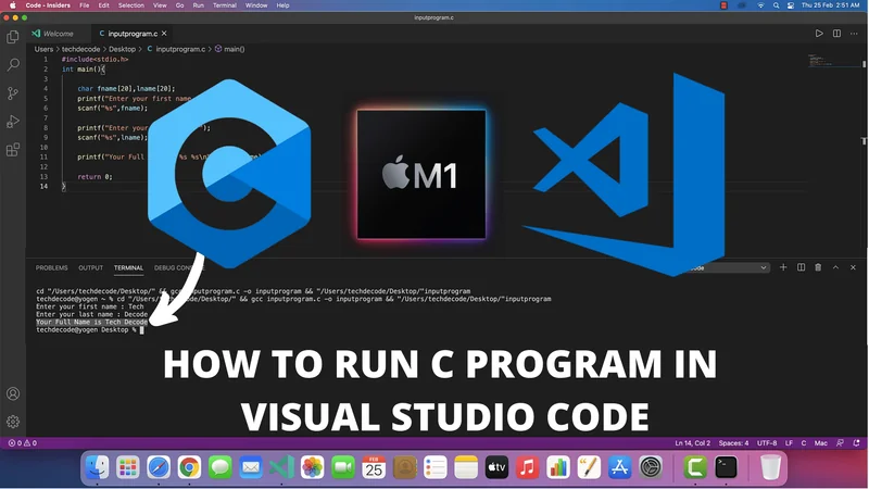 How To Run C program in visual studio code on Mac OS