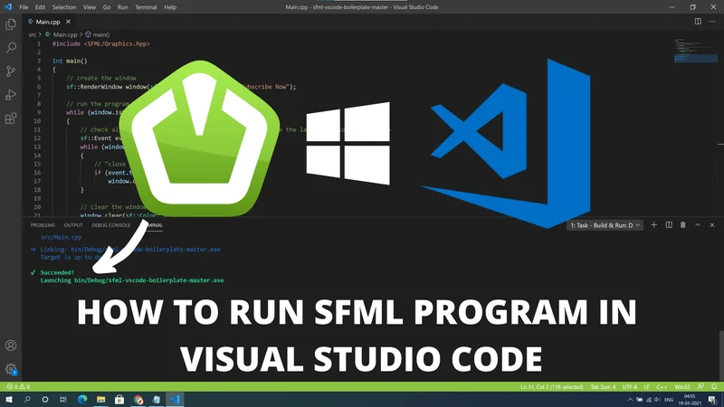 How To Run SFML Program in visual studio code
