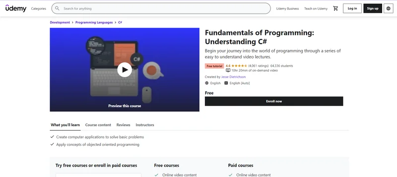 Best Udemy C# Programming